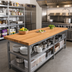 Thumbnail image #2 for John Boos Appalachian Red Oak Blended Rails Edge Grain Island Countertop, 108 x 27 x 1-1/2 Inch, Penetrating Oil Finish