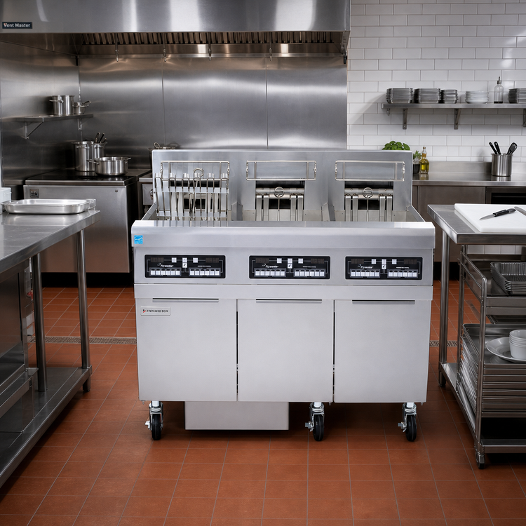 Product image #2 for Frymaster RE High Efficiency Three-Tank Electric Fryer Battery with Built-In Filtration