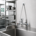 Thumbnail image #2 for T&S Brass B-0667-RGHM Rough Chrome-Plated Service Sink Faucet with Adjustable Centers, Vacuum Breaker Nozzle, and Pail Hook