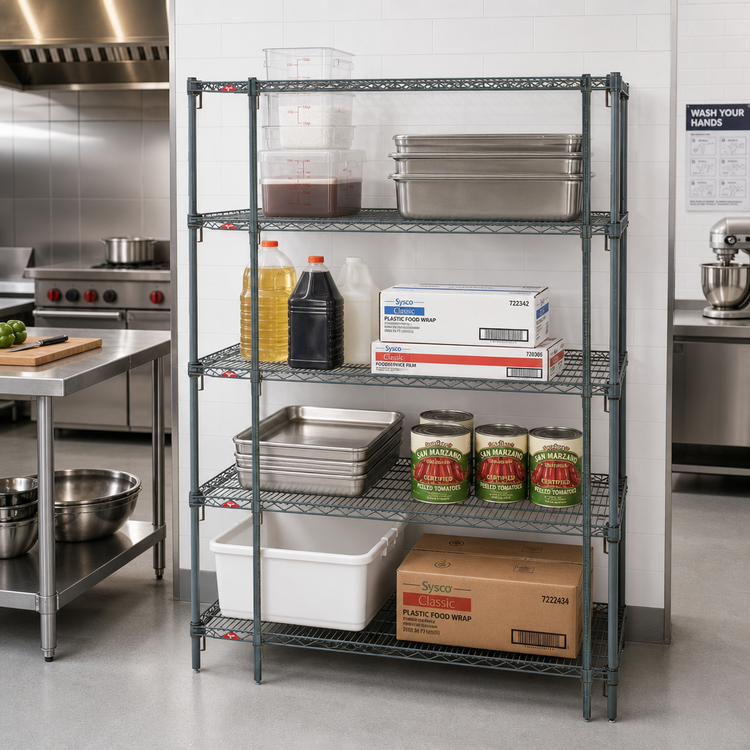 Product image #3 for Metro Super Adjustable Super Erecta 4-Shelf Wire Shelving Starter Unit, 42"W x 21"D x 63"H