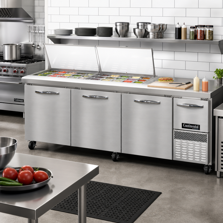 Product image #2 for Continental Refrigerator RA93N24M 93-Inch Mighty Top Refrigerated Sandwich Prep Table with 24 Pans