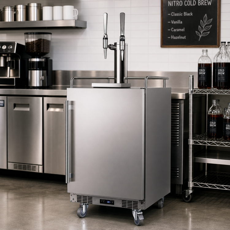 Product image #3 for Summit Commercial 24-Inch Dual Tap Nitro-Infused Cold Brew Coffee Dispenser, Indoor/Outdoor, Built-In or Freestanding, 5.6 Cu. Ft.