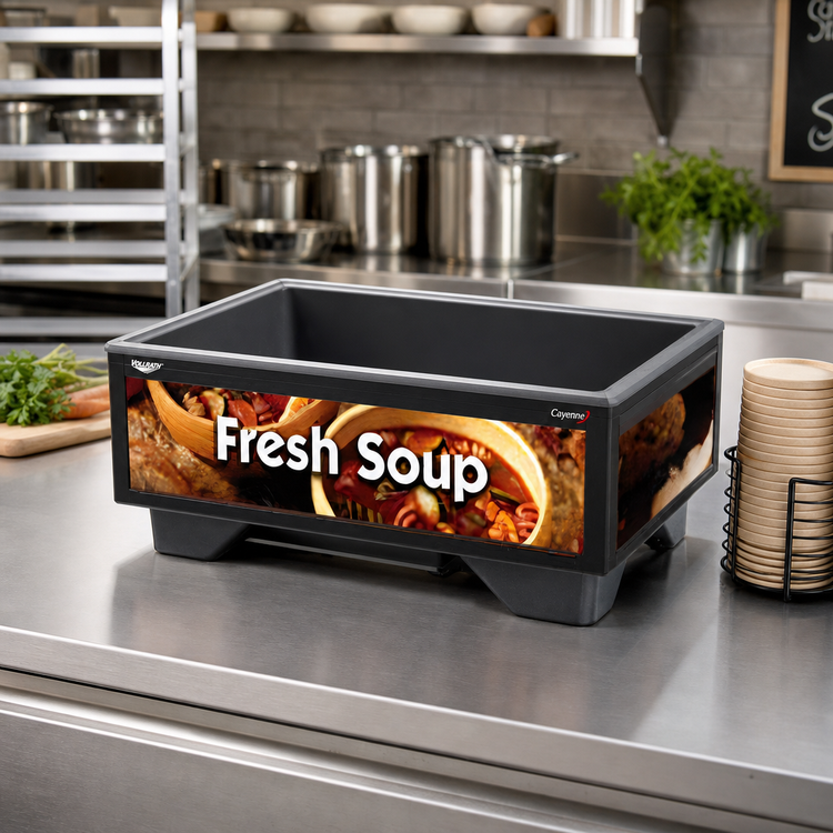 Product image #2 for Vollrath Cayenne Countertop Rethermalizing Soup Merchandiser, Country Kitchen Graphics, Base Unit Only