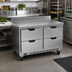 Thumbnail image #2 for Beverage-Air 48-Inch Two-Section Worktop Freezer with 4 Drawers, Stainless Steel Front, Rear-Mounted Self-Contained Refrigeration