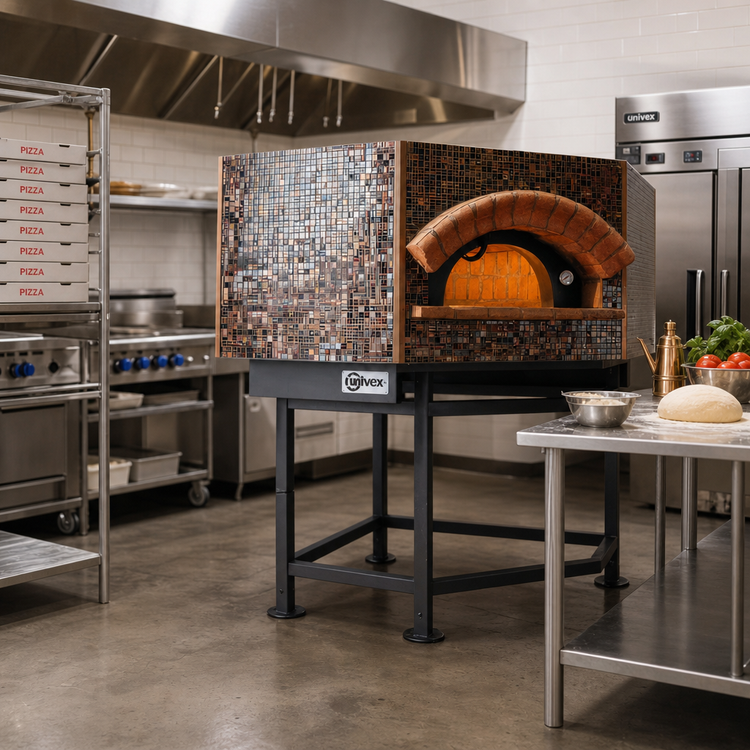 Product image #2 for Univex Stone Hearth Pentagonal Gas Pizza Dome Oven with Iron Stand, 13 x 12-Inch Pizza Capacity