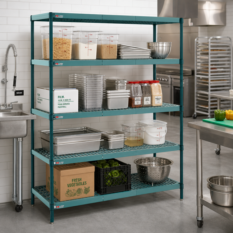 Product image #2 for Metro Super Erecta Pro Stationary Polymer Shelving Starter Unit with Removable Mats, 18 x 72 x 74 Inches, 4 Shelves