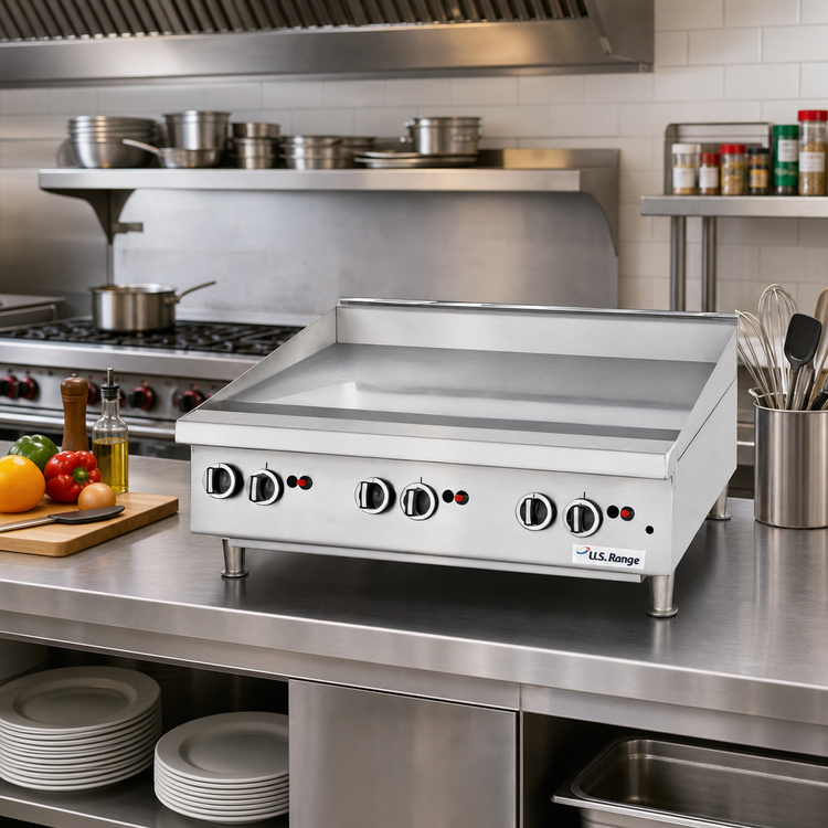 Product image #2 for Garland U.S. Range UTGG48-G48M Heavy-Duty Countertop Gas Griddle, 47-1/4" x 23" Smooth Steel Plate, Manual Hi-Lo Controls