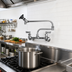 Thumbnail image #2 for Low-Lead Adjustable Wall-Mount Pot Filler Faucet with 18-Inch Double-Joint Swing Spout