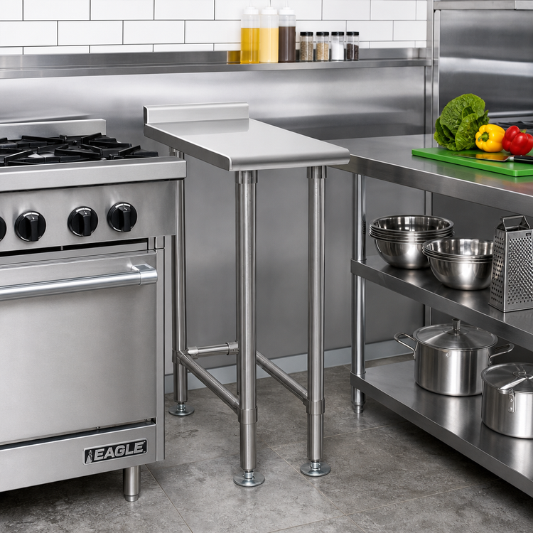 Product image #2 for Eagle Deluxe Series 12-Inch x 36-Inch 304 Stainless Steel Filler Table with Rear Upturn