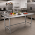Thumbnail image #2 for Advance Tabco TSAG-366 72 Inch x 36 Inch Open Base Stainless Steel Work Table, 16 Gauge 430 Top