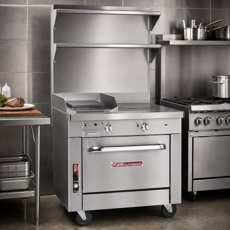 Product image #2 for Southbend Platinum 32-Inch Heavy Duty Gas Range with 16-Inch Hot Top, 16-Inch Griddle, and Standard Oven
