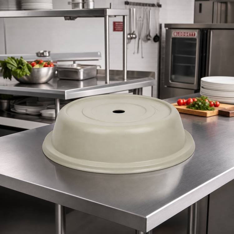 Product image #3 for Cambro Versa Camcover Round Fiberglass Plate Cover, 10.4-Inch Inside Diameter, Antique Parchment