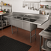 Thumbnail image #2 for Advance Tabco Floor Model Fabricated 3-Compartment Sink with 24-Inch Left and Right Drainboards, 16-Gauge 304 Stainless Steel
