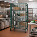 Thumbnail image #2 for Eagle Group EagleGard CSC3030E Mobile Wire Security Cage with Dual Padlock Doors and Casters, 33-1/4 x 33-1/4 x 69 Inches