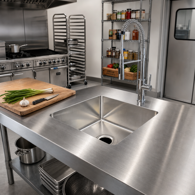 Product image #2 for John Boos Weld-In Undermount Single-Compartment Stainless Steel Sink
