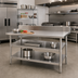 Thumbnail image #2 for Eagle Group 60-Inch W x 24-Inch D Adjustable 18/430 Stainless Steel Work Table Undershelf for Uni-Lok Hat Channel Frames