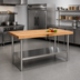Thumbnail image #2 for John Boos SNS17A 108 Inch x 36 Inch Wood Top Work Table with Adjustable Undershelf