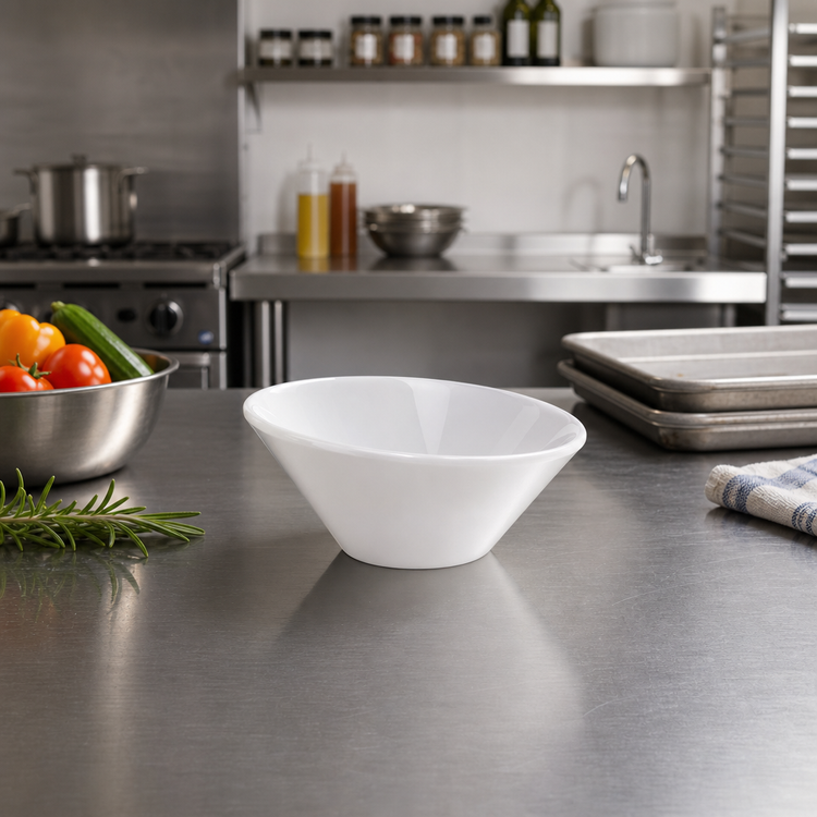 Product image #2 for American Metalcraft 2.5 oz White Angled Mini Melamine Bowl
