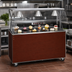 Thumbnail image #2 for Vollrath 2-Series Affordable Portable 46-Inch Mobile Utility Station with Buffet Breath Guard and Lights, Open Storage Base, Cherry Woodgrain
