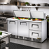 Thumbnail image #2 for 72-Inch Three-Section Sandwich/Salad Prep Table with Doors and Drawers, Rear-Mounted Self-Contained Refrigeration, 30-Pan Top Capacity