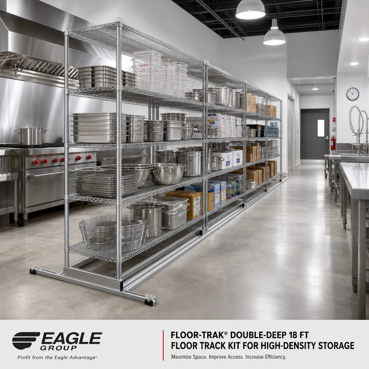 Product image #2 for Eagle Group Floor-Trak Double-Deep 18 Ft Floor Track Kit for High-Density Storage