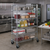 Thumbnail image #2 for Super Erecta Super Adjustable 5-Shelf Wire Stem Caster Cart, 48 x 21 x 67-7/8 Inches, Chrome, 5-Inch Polyurethane Casters