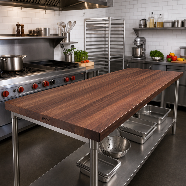 Product image #2 for Boos Block Full-Length Edge Grain American Black Walnut Kitchen Countertop, 108 x 32 x 2-1/4 Inch, Varnique Finish