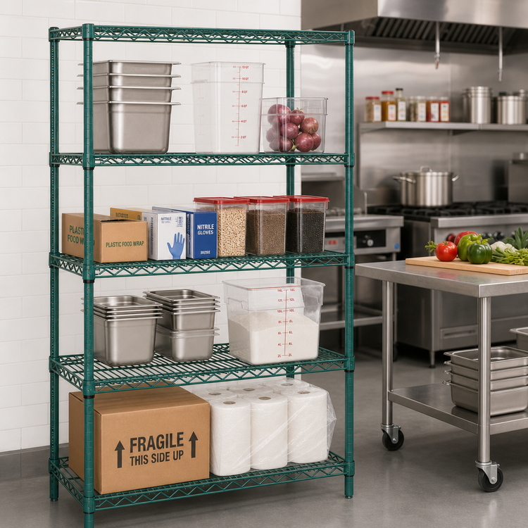 Product image #2 for Quantum 36"W x 21"D x 54"H Wire Shelving Starter Kit with 4 Shelves