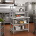 Thumbnail image #2 for AdjusTable Heavy-Duty Two-Tier Stainless Steel Work Surface System with Double Overshelves, 36 x 24 Inches