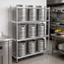 Thumbnail image #2 for Omcan USA Aluminum 6-Keg Rack, 60 Inch W x 20 Inch D x 76 3/8 Inch H