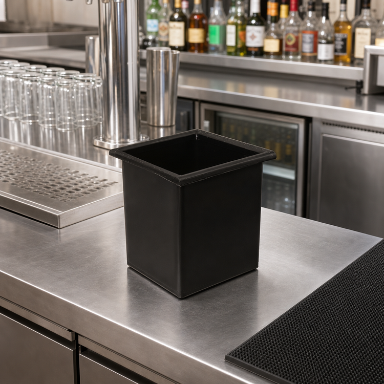 Product image #2 for Bar Maid Square Black Polyethylene Bottle Well / Drip Catcher