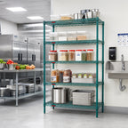 Thumbnail image #2 for Eagle Group Valu-Gard A5-86-2424VG 5-Tier Add-On Wire Shelving Unit, 24 x 24 x 86 Inches, Green Epoxy