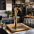 Thumbnail image #2 for Perlick Lucky 2-Faucet Countertop Glycol-Cooled Draft Beer Tower, Gold-Plated Finish