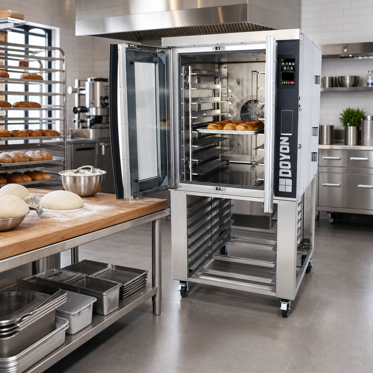 Product image #2 for Doyon Jet-Air JA8XR Full-Size Single Deck Electric Convection Oven with Rethermalization, 8-Pan Capacity