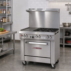 Thumbnail image #2 for Southbend (Middleby) Ultimate 436C-3T 36-Inch Commercial Gas Range with 1/2-Inch Thermostatic Griddle, Cabinet Base & Backriser Shelf