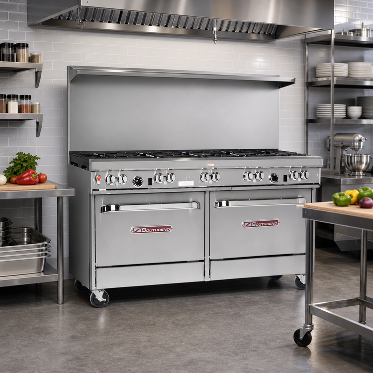 Product image #2 for Southbend Ultimate 60-Inch Gas Restaurant Range with 10 Open Burners, Standard Oven and Cabinet Base