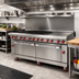 Thumbnail image #2 for American Range AR-24G-8B-CC 72-Inch Gas Restaurant Range with 24-Inch Griddle, 8 Open Burners, and 2 Convection Ovens