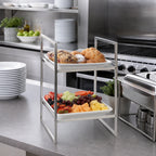 Thumbnail image #4 for American Metalcraft SRT2 Stainless Steel Two-Tier Buffet Riser, 16-1/2" High