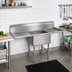 Thumbnail image #2 for One Compartment Double Drainboard Stainless Steel Sink with 18 x 24 x 14 Bowl, 24-Inch Drainboards, and Stainless Steel Legs