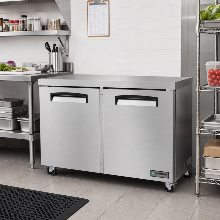 Product image #2 for Hoshizaki Economy Series Two-Section Undercounter Freezer, 12.09 Cu. Ft., Rear-Mounted Self-Contained, Stainless Steel