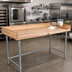 Thumbnail image #2 for John Boos DNB18 120 Inch x 36 Inch Baker's Top Wood Work Table with Galvanized Base