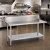 Thumbnail image #2 for Duke 72-Inch x 36-Inch Stainless Steel Work Table with 10-Inch Riser and Galvanized Undershelf