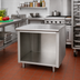 Thumbnail image #2 for Advance Tabco 36-Inch x 30-Inch Open Front Cabinet Base Work Table with 14 Gauge 304 Stainless Steel Top