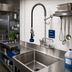 Thumbnail image #2 for Low-Lead EasyInstall Pre-Rinse Unit with Add-On Faucet, 8-Inch Wall Mount, 12-Inch Swing Spout, 44-Inch Hose