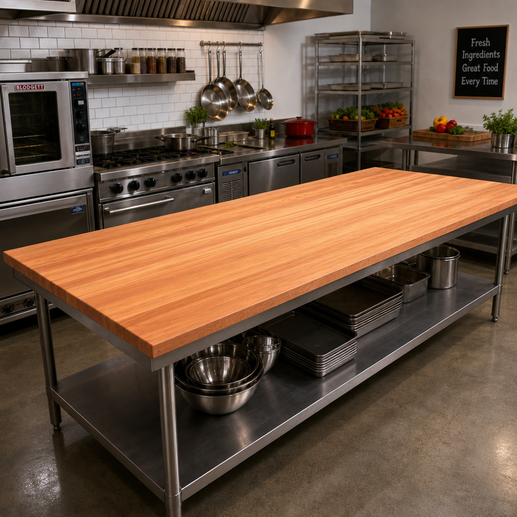 Product image #2 for Boos Block American Cherry Edge Grain Kitchen Countertop, 132" W x 27" D x 1-1/2" Thick, Oil Finish