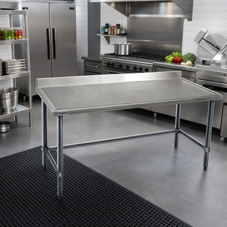 Product image #2 for Spec-Master Marine Series Stainless Steel Work Table with 4-1/2-Inch Backsplash, 48 x 30 Inches