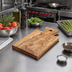 Thumbnail image #2 for American Metalcraft Olive Wood Rectangular Serving Board with Handle, 14-7/8-Inch Overall Length
