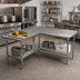 Thumbnail image #2 for John Boos L-Shaped Stainless Steel Corner Work Table with 16-Gauge Top and Adjustable Undershelf