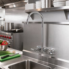 Thumbnail image #2 for Fisher 36150 Commercial Backsplash-Mount Faucet, 4-Inch Centers, 13-1/2-Inch Rigid Gooseneck Spout, 2.2 GPM, Low-Lead Brass