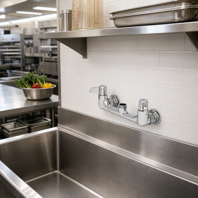 Product image #2 for Equip 8-Inch Wall Mount Mixing Faucet Body, 8-Inch Centers, Less Nozzle